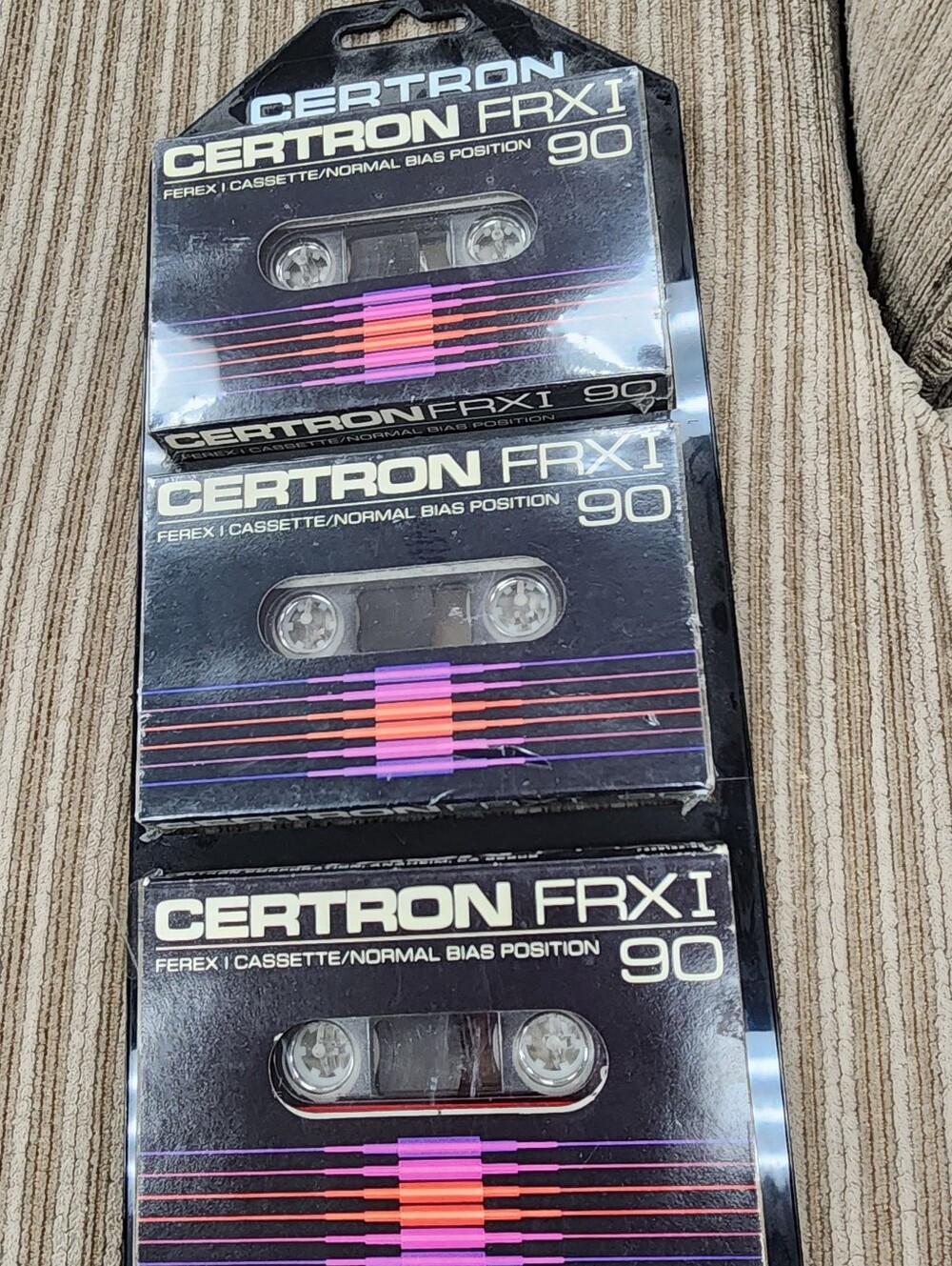 CERTRON FRX I 90 Cassette Tapes - Black with Pink & Purple Accents